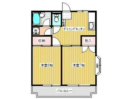 原島マンション(2DK/3階)の間取り写真