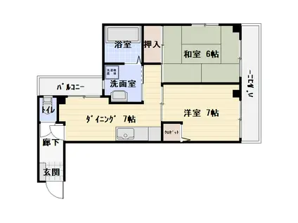 フォレスト(2DK/3階)の間取り写真