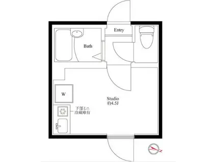 ブリリアント北千住(ワンルーム/2階)の間取り写真