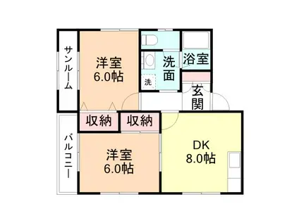 コンフォートアネックス(2LK/2階)の間取り写真