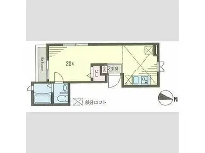 パルティール駒沢(ワンルーム/1階)の間取り写真