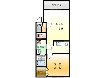 Mハイツ寿7(1LDK/1階)の間取り写真