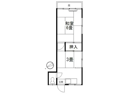 根岸荘(2K/1階)の間取り写真