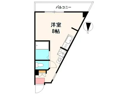 ブロケードキャッスル(ワンルーム/3階)の間取り写真