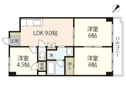 レジデンスウエキ(3LDK/3階)の間取り写真