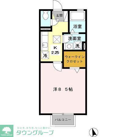 カーサ フィオリーレ(1K/1階)の間取り写真