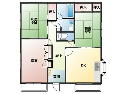 ハイツマルジェル(3DK/2階)の間取り写真