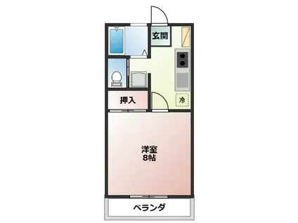 プラドール中里(1DK/2階)の間取り写真