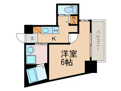 BLUE福島(1K/7階)の間取り写真