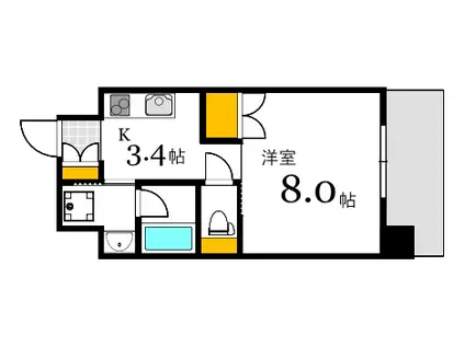 VILLA OASIS UJINA(1K/9階)の間取り写真