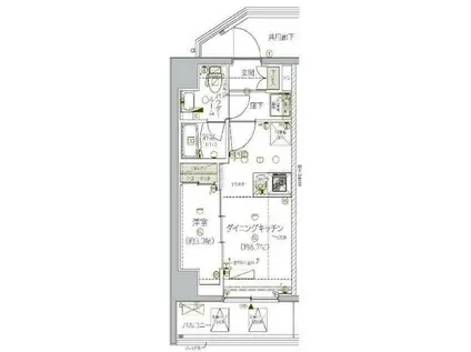 メインステージ南砂町(1DK/6階)の間取り写真