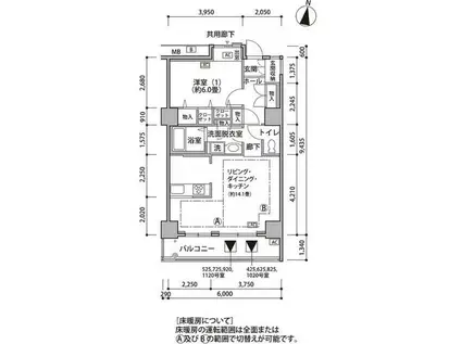 東雲キャナルコートCODAN18号棟(1LDK/4階)の間取り写真