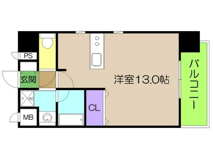 プラスK(ワンルーム/3階)の間取り写真