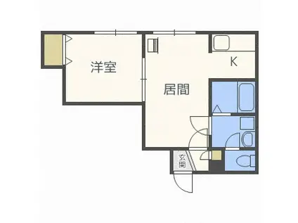 カルムプラッツ北円山(1LDK/2階)の間取り写真
