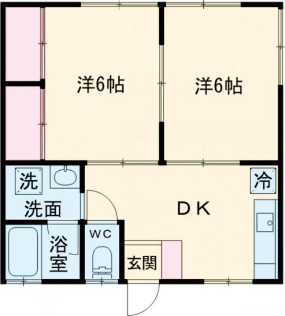 ラフォーレ(2DK/1階)の間取り写真
