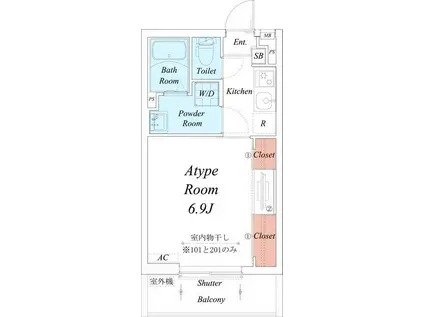 リブリ・大倉山(1K/1階)の間取り写真