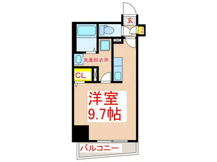 パラディーゾ柳町(ワンルーム/6階)の間取り写真