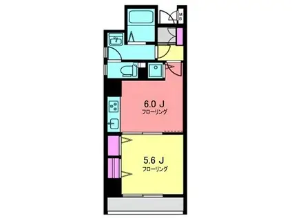 サクラ ポート(1DK/8階)の間取り写真