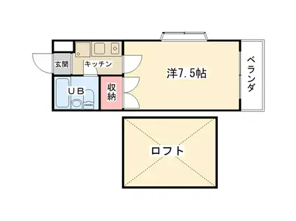 ウィステリアSK(1K/2階)の間取り写真