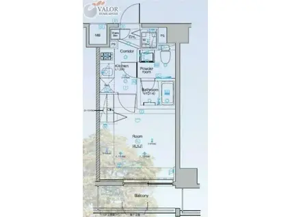 シーネクス横濱阪東橋II(1K/10階)の間取り写真