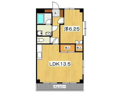 K-プライム(1LDK/3階)の間取り写真