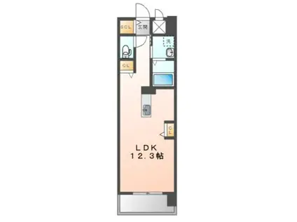 セレスト絆(ワンルーム/3階)の間取り写真