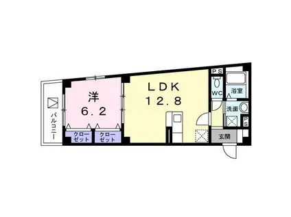 CLIVIA(1LDK/1階)の間取り写真