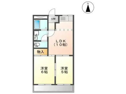 セントラルパークD(2LDK/1階)の間取り写真