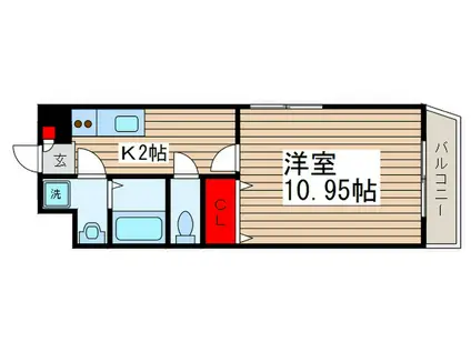 CHAMPLAIN(1K/2階)の間取り写真
