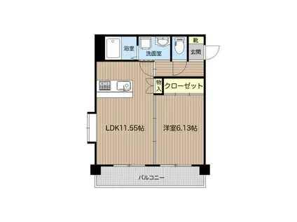 セルジュ水前寺公園(1LDK/10階)の間取り写真