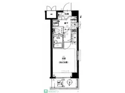 ヴェルト木場マリナコート(1K/4階)の間取り写真