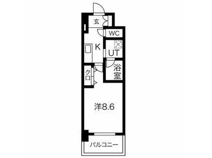 PURE RESIDENCE 名駅南(1K/13階)の間取り写真