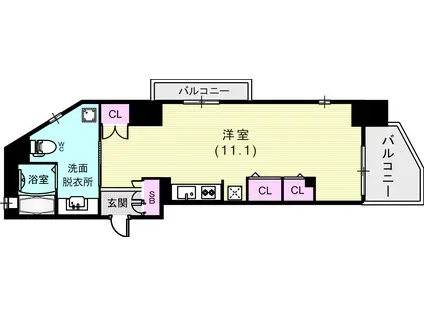 オーキッドレジデンス神戸三宮(ワンルーム/5階)の間取り写真