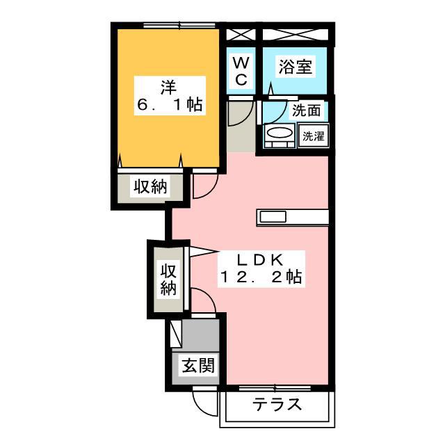 アヴェニール エムズ(1LDK/1階)の間取り写真