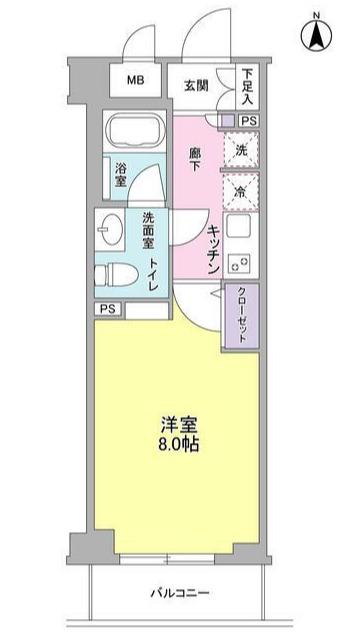 GRAMERCY井草(1K/2階)の間取り写真
