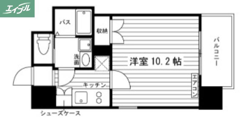 GRAND ETERNA岡山II(1K/2階)の間取り写真