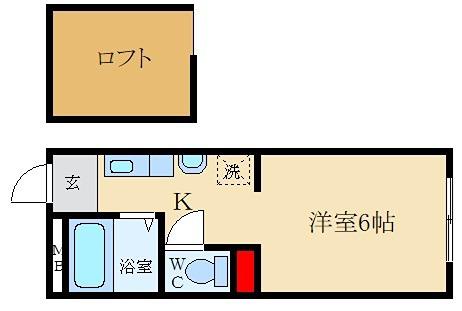 デイジーコート牧野(ワンルーム/2階)の間取り写真