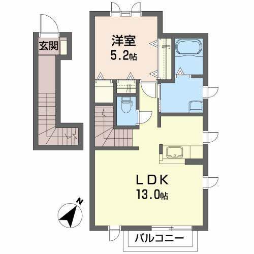 シャーメゾンウエスト(1LDK/2階)の間取り写真