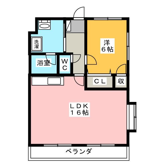 スウィートティファニー(1LDK/1階)の間取り写真