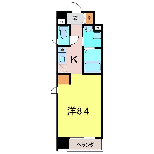 LA LUCE(1K/8階)の間取り写真