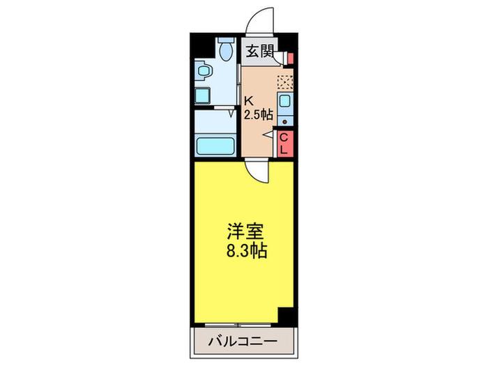 HR・FRONT・REGAL平野(1K/8階)の間取り写真