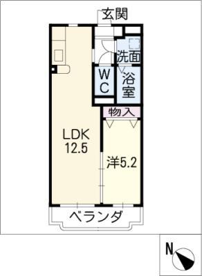 マエストロ伊勢(1LDK/1階)の間取り写真