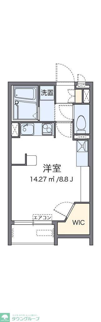 レオネクスト日向根(ワンルーム/2階)の間取り写真