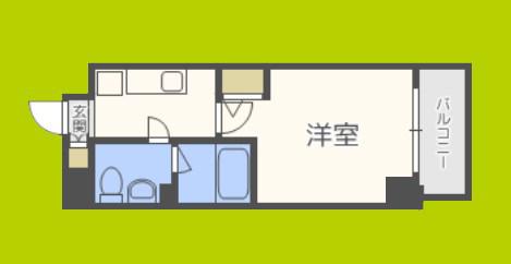 ルクレ新町レジデンス(1K/4階)の間取り写真