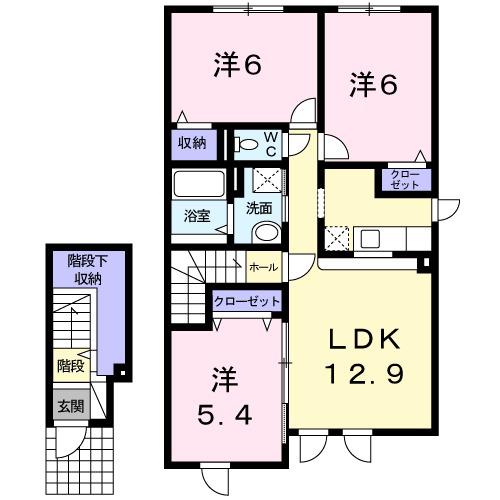 フレグランス39(3LDK/2階)の間取り写真