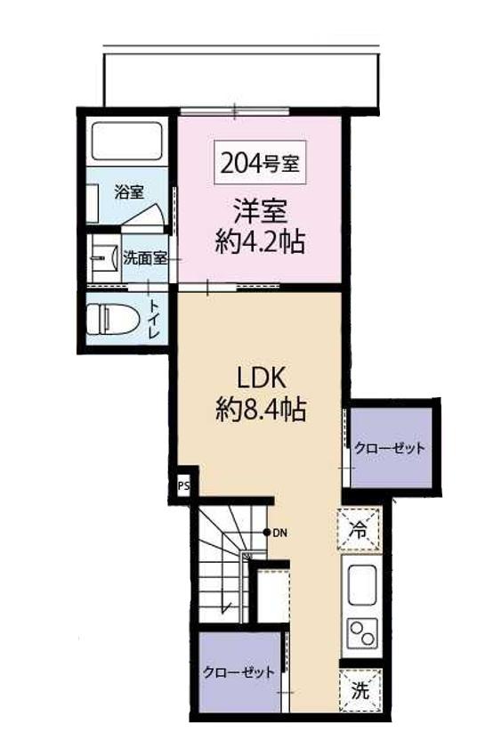 YS中野本町(1LDK/2階)の間取り写真