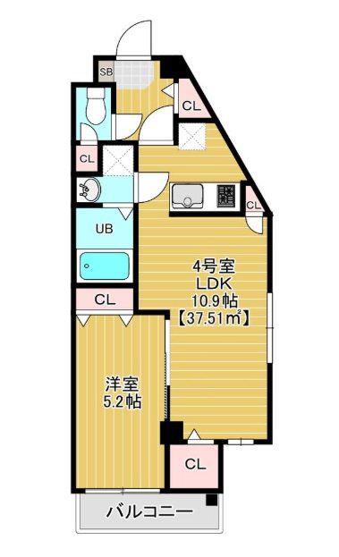 プリファード幕張(1LDK/2階)の間取り写真