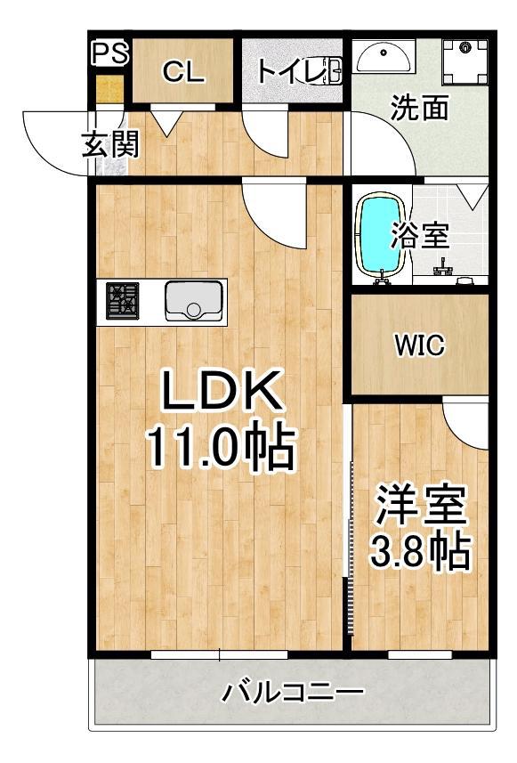 ジーメゾン垂水イースト2(1LDK/1階)の間取り写真