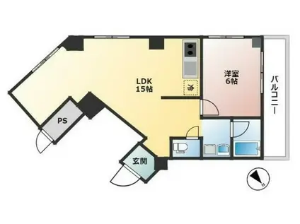 元代々木桜苑マンション(1LDK/3階)の間取り写真