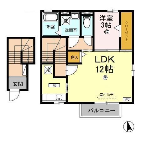 フロンテーラ(1LDK/2階)の間取り写真